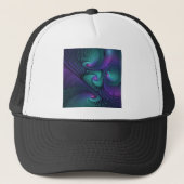 Paars ontmoet Turquoise modern abstract Fractal Ar Trucker Pet (Voorkant)