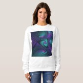 Paars ontmoet Turquoise modern abstract Fractal Ar Trui (Voorkant volledig)