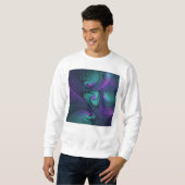 Paars ontmoet Turquoise Modern Abstract Fractal Ar Trui (Voorkant volledig)