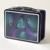 Paars ontmoet Turquoise moderne abstracte Fractal  (Voorkant)