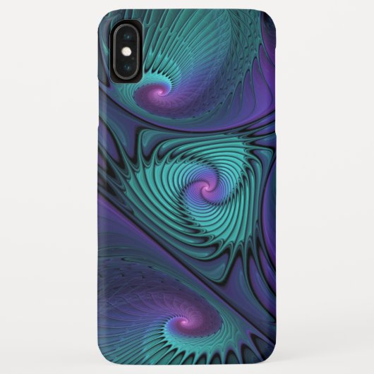 Paars ontmoet Turquoise moderne abstracte Fractal Case-Mate iPhone Case (Achterkant)