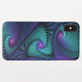 Paars ontmoet Turquoise moderne abstracte Fractal Case-Mate iPhone Case (Achterkant (horizontaal))