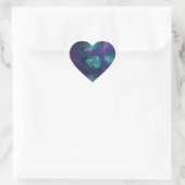 Paars ontmoet Turquoise moderne abstracte Fractal Hart Sticker (Tas)