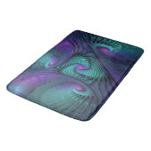 Paars Ontmoet Turquoise Moderne Abstracte Fractale Badmat (Gekanteld)
