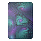 Paars Ontmoet Turquoise Moderne Abstracte Fractale Badmat (Voorkant Verticaal)