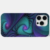 Paars Ontmoet Turquoise Moderne Abstracte Fractale Case-Mate iPhone Case (Achterkant (horizontaal))