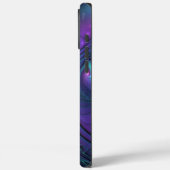 Paars ontmoet Turquoise moderne abstracte Fractale Case-Mate iPhone Case (Achterkant / Links)