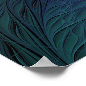 Paars ontmoet Turquoise moderne abstracte Fractale Poster (Hoek)