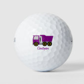 Paars Ontwerp Dump Truck Golfballen (Voorkant)