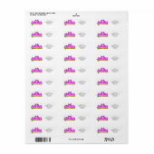 Paars Ontwerp Uil Retouradres Etiket (Full Sheet)