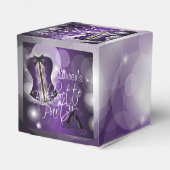 Paars ontwerp van Bachelorette Party Bedankdoosjes (Achterkant)