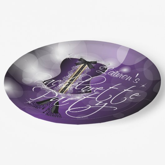 Paars ontwerp van Bachelorette Party Papieren Bordje (Gekanteld)