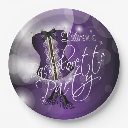 Paars ontwerp van Bachelorette Party Papieren Bordje (Voorkant)