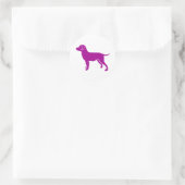 Paars ontwerp van de hond ronde sticker (Tas)