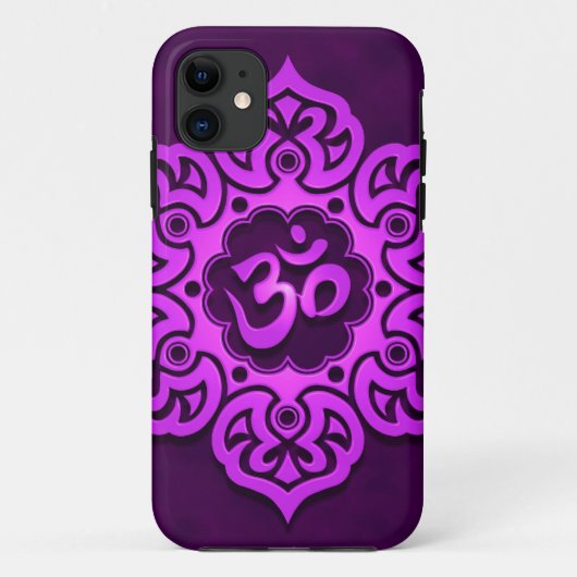 Paars ontwerp van Floral Aum Case-Mate iPhone Case (Achterkant)