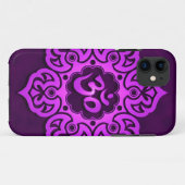 Paars ontwerp van Floral Aum Case-Mate iPhone Case (Achterkant (horizontaal))