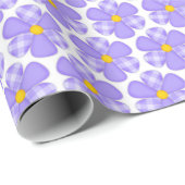 paars ontwerp van gingham daisy cadeaupapier (Rol Hoek)