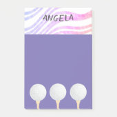 paars ontwerp van golfbal voor golfers post-it® notes (Voorkant)