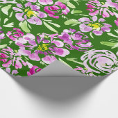 Paars ontwerp voor waterverf-bloemen cadeaupapier (Hoek)