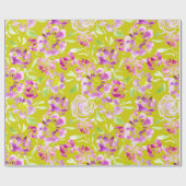 Paars ontwerp voor waterverf-bloemen cadeaupapier (Vlak)