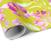 Paars ontwerp voor waterverf-bloemen cadeaupapier (Rol Hoek)