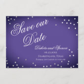 Paars onze datum opslaan | Chic Violet Silver Conf Save The Date (Voorkant)
