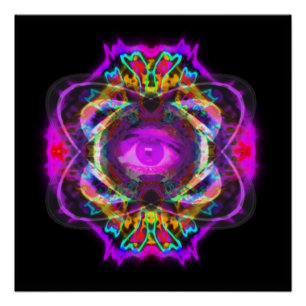 Paars oog van Saturnus Poster