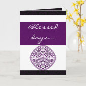 Paars oosters wenskaart kaart (Gele Bloem)