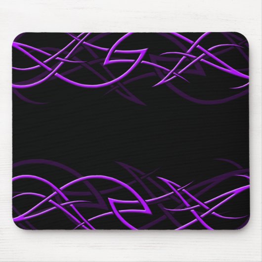 Paars op Black "Elegance" Mousepad Muismat (Voorkant)