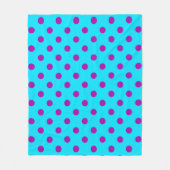 Paars Op Blauwe Stippen Patroonontwerp Fleece Deken (Voorkant)