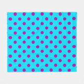 Paars Op Blauwe Stippen Patroonontwerp Fleece Deken (Voorkant (Horizontaal))