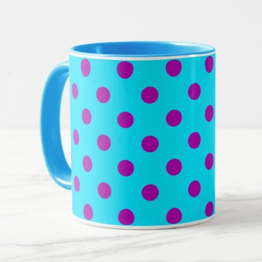 Paars Op Blauwe Stippen Patroonontwerp Mok