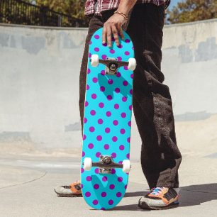 Paars op blauwe stippen patroonontwerp persoonlijk skateboard