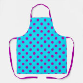 Paars Op Blauwe Stippen Patroonontwerp Schort (Voorkant)