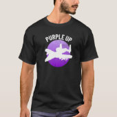 Paars op een 10 Purp van de militaire Kinderen van T-shirt (Voorkant)