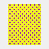 Paars op gele stippen patroonontwerp fleece deken (Voorkant)
