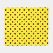 Paars op gele stippen patroonontwerp fleece deken (Voorkant (Horizontaal))