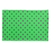 Paars op groene polka stippen patroonontwerp kussensloop (Achterkant)