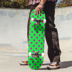 Paars op groene stippen patroonontwerp persoonlijk skateboard