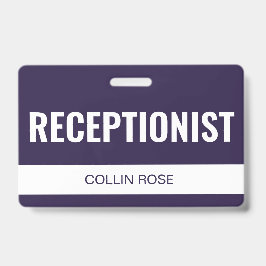 Paars op maat gemaakte hotelreceptioniste personee badge