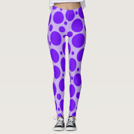 Paars op Paarse Leggings met Polka Dot