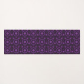Paars op zwart geometrisch abstract kunstpatroon yogamat (Achterkant (horizontaal))