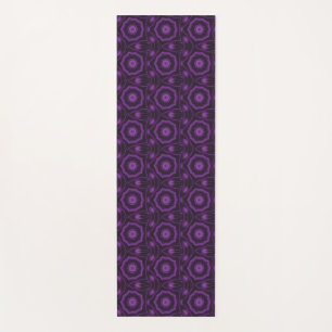 Paars op zwart geometrisch abstract kunstpatroon yogamat
