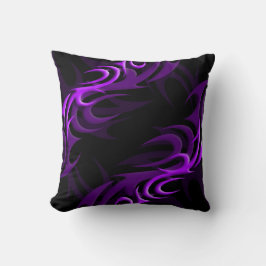 Paars op zwarte "rook" Pillow Kussen