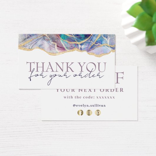 Paars opal dank je korting visitekaartje (Bureau)