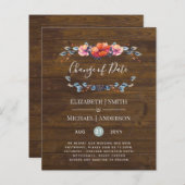 Paars Oranje Bloemige Trouwdatum Wijziging (Voorkant / Achterkant)