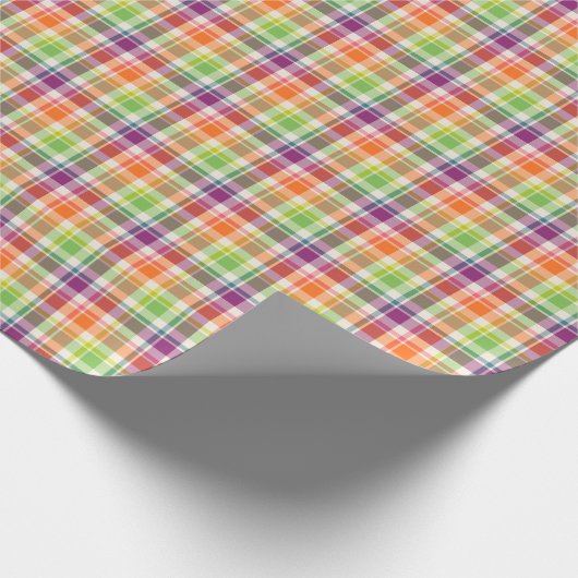 Paars, Oranje en kalkgroen patroonpatroon Cadeaupapier (Hoek)