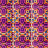 Paars Oranje Funky Cool Kaleidoscope Mosaic Tegeltje