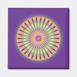 Paars Oranje Geel Psychedelic Mandala Magneet