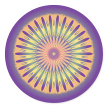 Paars Oranje Geel Psychedelic Mandala